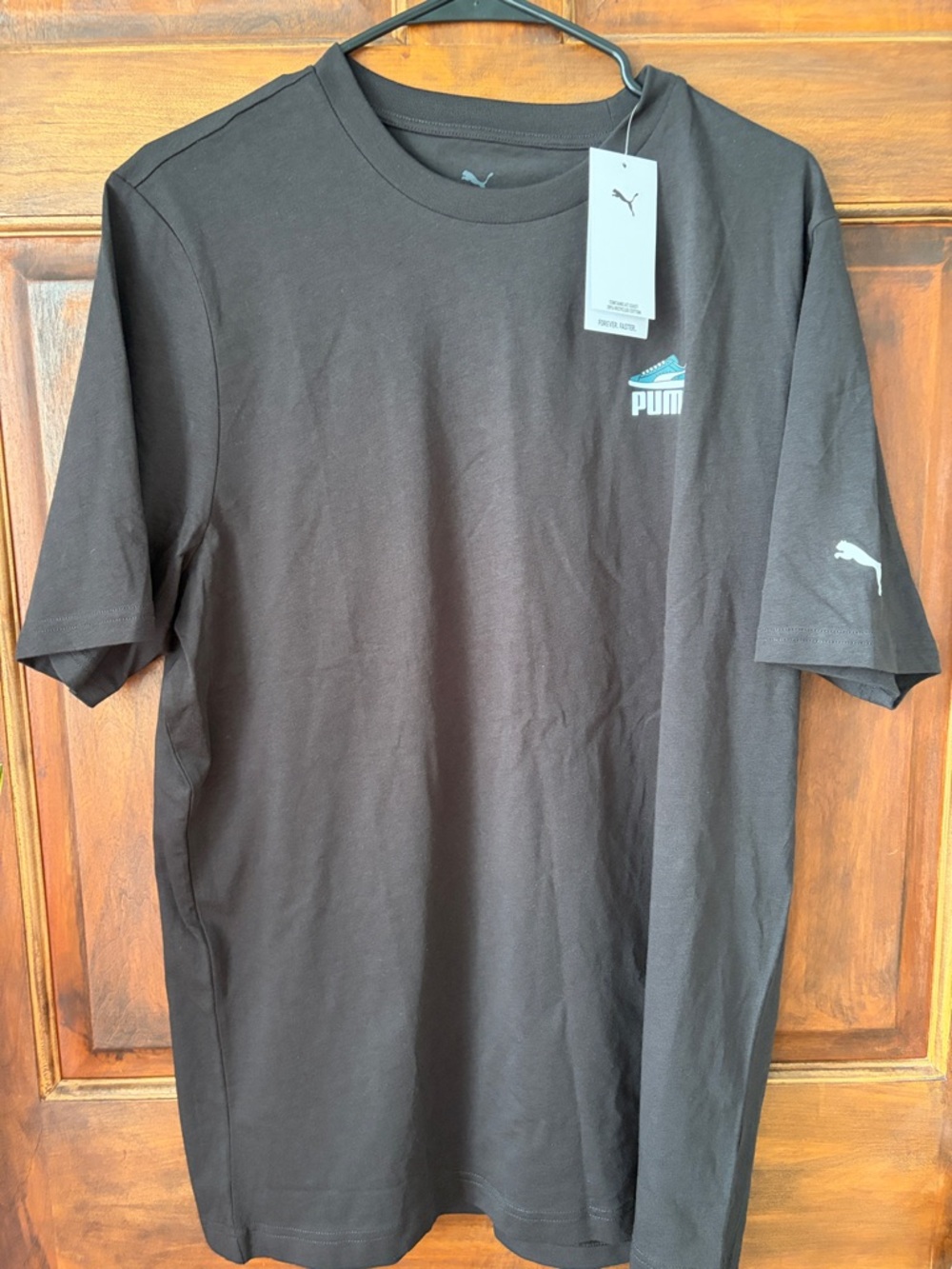 Puma Black Short-Sleeve Crew Tee with Small Logo